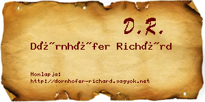 Dörnhöfer Richárd névjegykártya